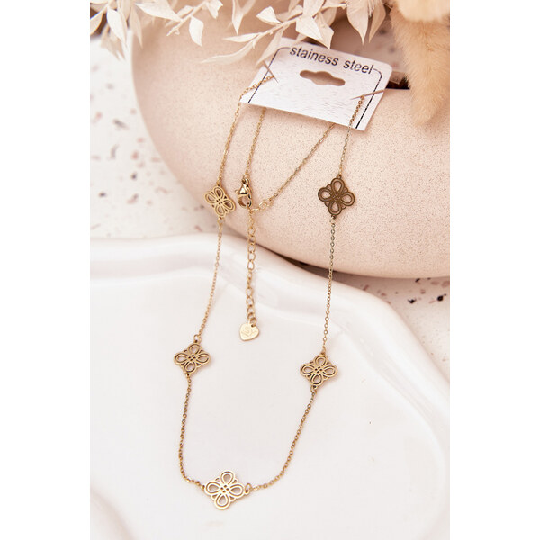 Náhrdelník Boto z nehrdzavejúcej ocele, zlatý 66683376