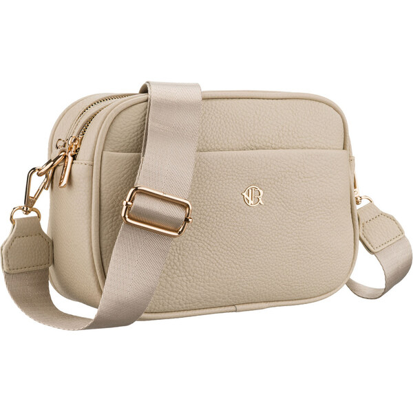 Torebka-listonoszka crossbody z kieszeniami na suwak, wykonana ze 66604425