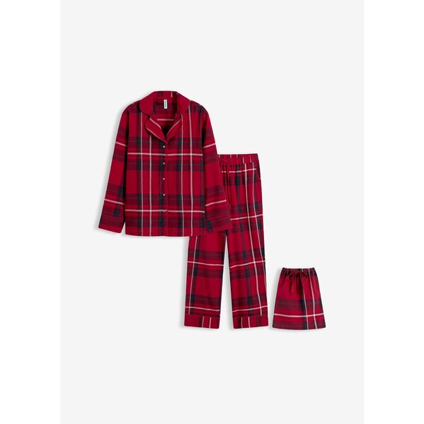 bonprix Tkané flanelové pyžamo, farba červená 66600779