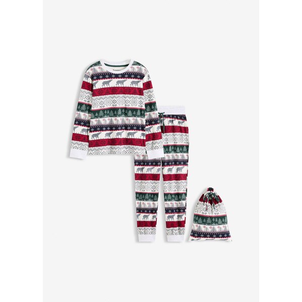 bonprix Pyžamo z mäkkej bavlny s darčekovým vreckom, farba biela 66600782