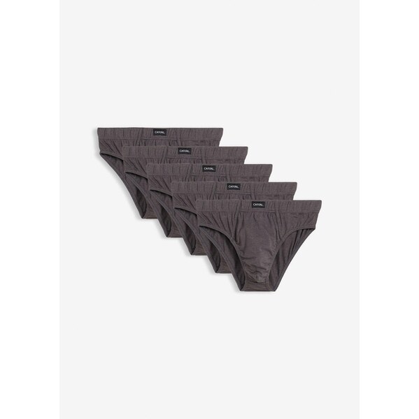 bonprix Maxi slipy (5 ks) s bavlnou, farba šedá 66600911