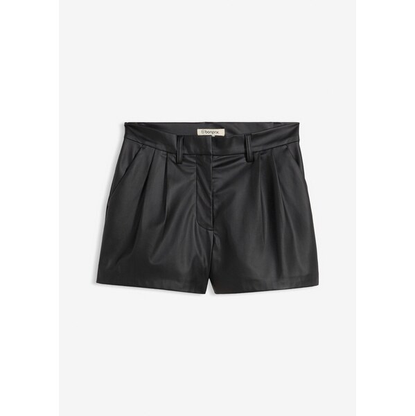 bonprix koženkové šortky, farba čierna 66600967