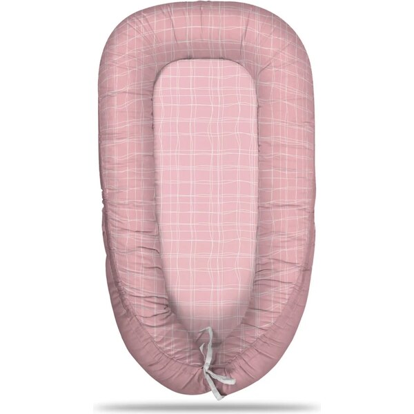 Sablio Hniezdočko pre bábätko Biele prúžky, ružové štvorčeky 65113961