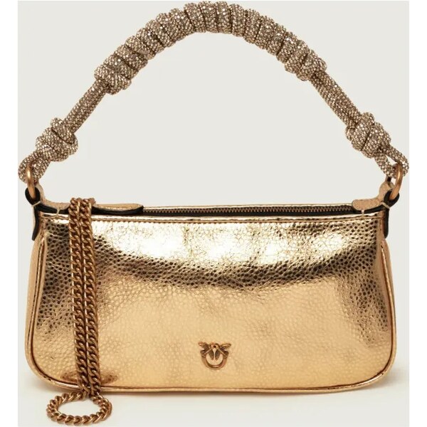 Pinko Kožená kabelka na rameno Mini Half Moon 65669927