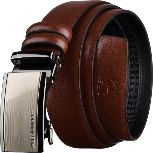 Peterson Pánsky kožený opasok v hnedej farbe s automatickou prackou 66604450