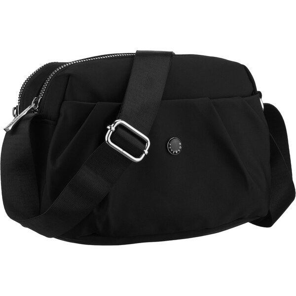 Peterson Dámska čierna dvojkomorová crossbody kabelka z polyesteru s 66604478