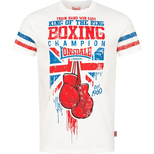 LONSDALE Tričko CRUGMEER modrá / červená / biela 66608685