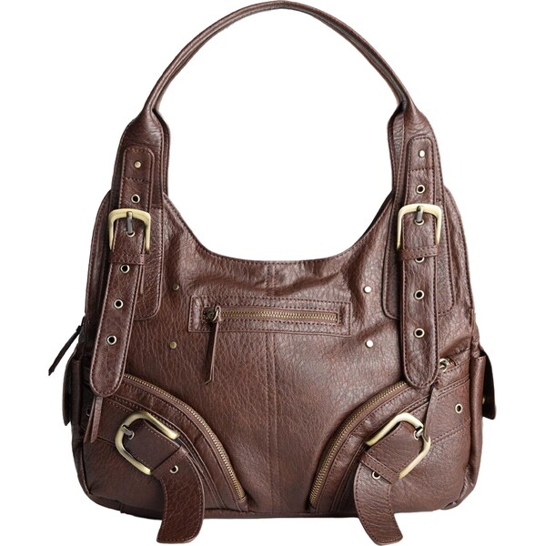 Bershka Kabelka na rameno tmavohnedá 66609061