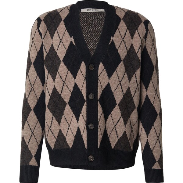 Only & Sons Kardigán ONSALLAN mokka / antracitová / čierna 66609168