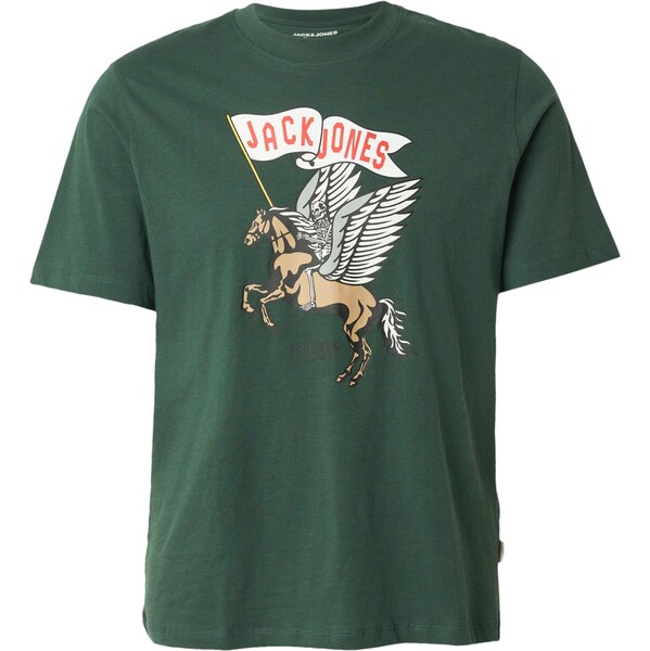 JACK & JONES Tričko JORHOLIDAY jedľová / jasne červená / čierna / 66609284