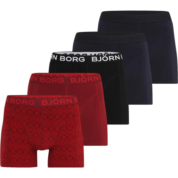 BJÖRN BORG Boxerky námornícka modrá / červená / tmavočervená / čierna 66609271