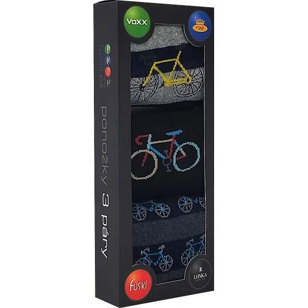 DEBOX farebné vianočné ponožky Lonka - KOLA Mix farieb 39-42 3 páry 66610913