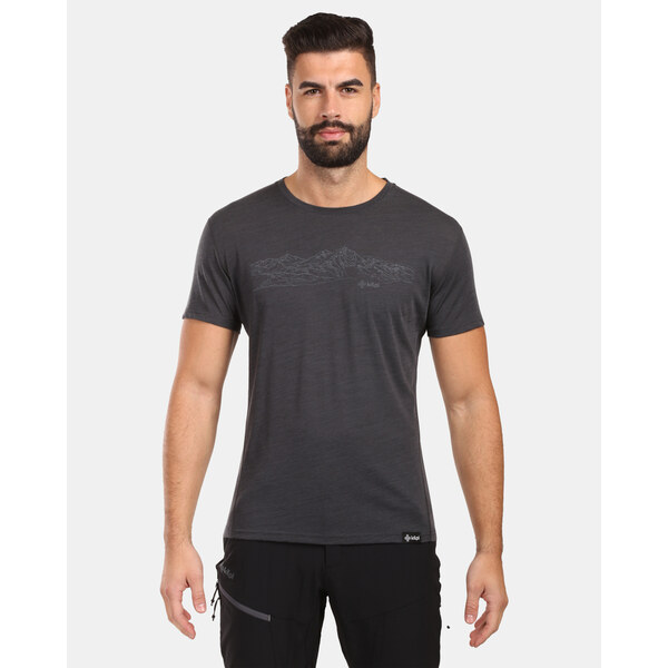 Pánske tričko z merino vlny Kilpi SLOPER-M tmavo šedá 66614483