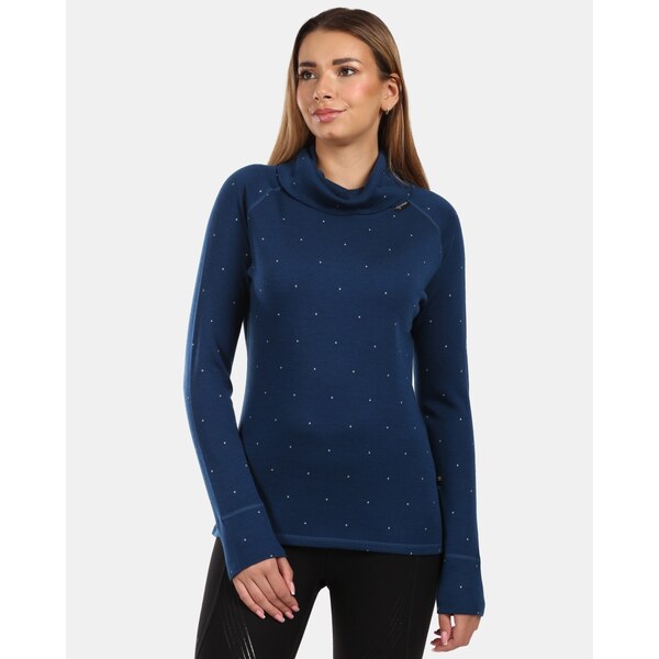 Dámsky rolák s dlhým rukávom z merino vlny Kilpi JANNU-W tmavo modrá 66614479