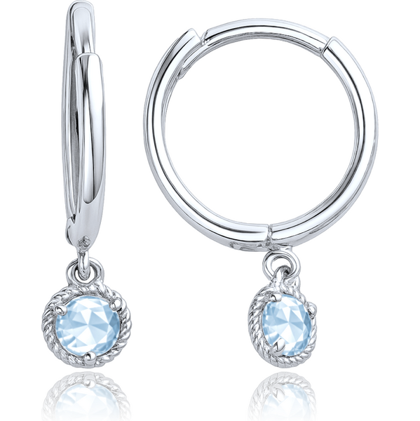 OLIVIE MINET decentné náušnice z bieleho zlata s modrými zirkónmi Au 66795560