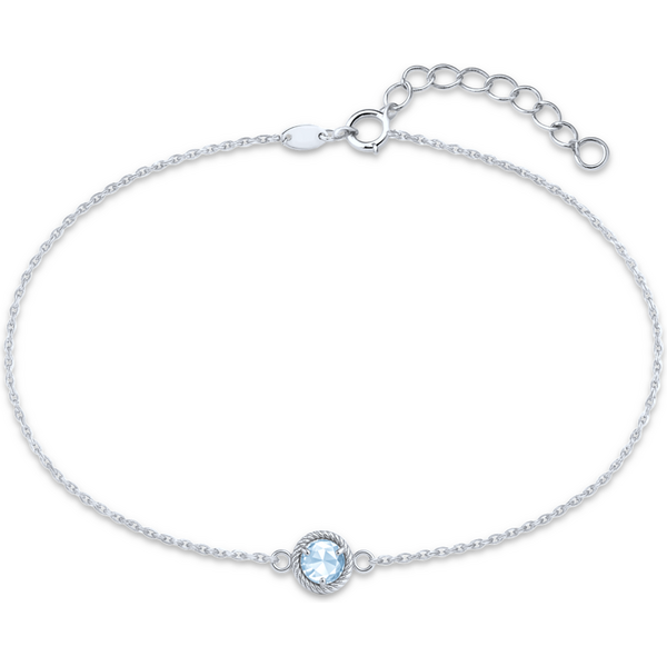 OLIVIE MINET decentný náramok z bieleho zlata s modrým zirkónom Au 585 66795559