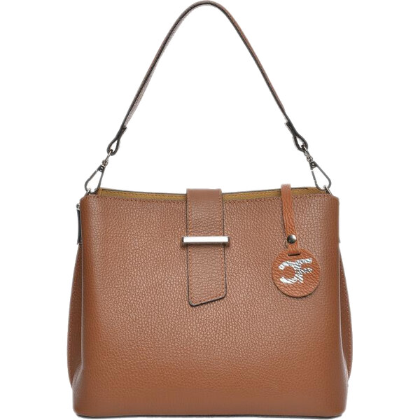 Carla Ferreri Dámska kožená kabelka CF1946 Cognac 66580726