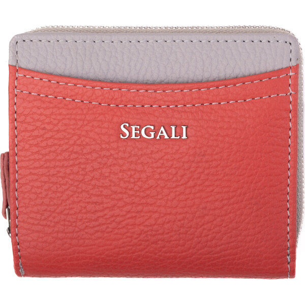SEGALI Dámska kožená peňaženka 7544 B aragosta/grey 66582765