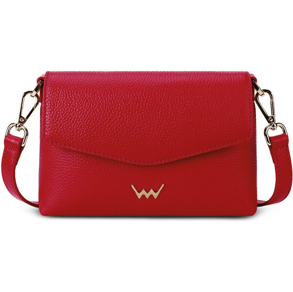 Vuch Dámska kožená crossbody kabelka Leyra Red 66583177