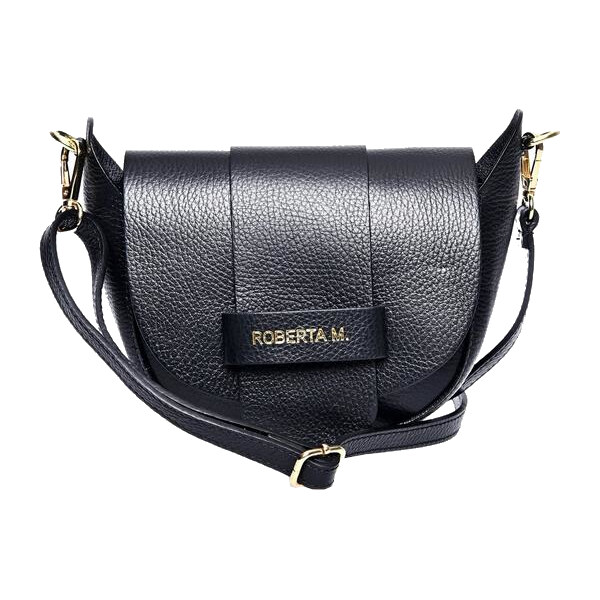 Roberta M Dámska kožená crossbody kabelka 1870T Nero 66595377