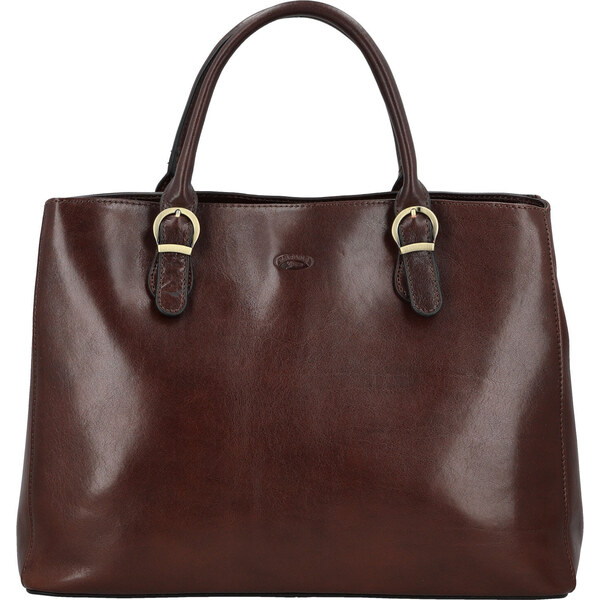 Dámska kožená kabelka do ruky tmavo hnedá - Katana Siara hnedá 66644711
