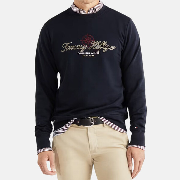 Pánská modrá mikina Tommy Hilfiger Gold RWB 55837 52645217