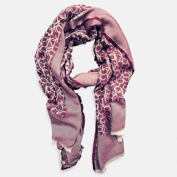 Fialový šátek Calvin Klein s monogramy 56553 66614362