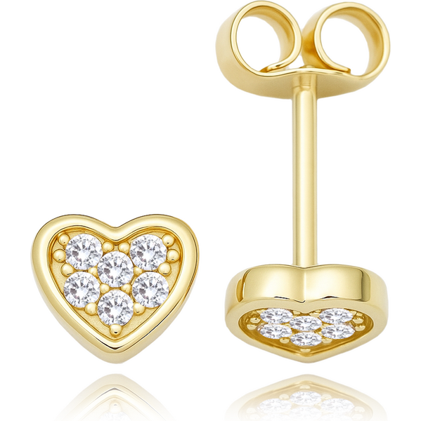 OLIVIE MINET Zlaté náušnice srdce s bielymi zirkónmi Au 585/1000 66795610