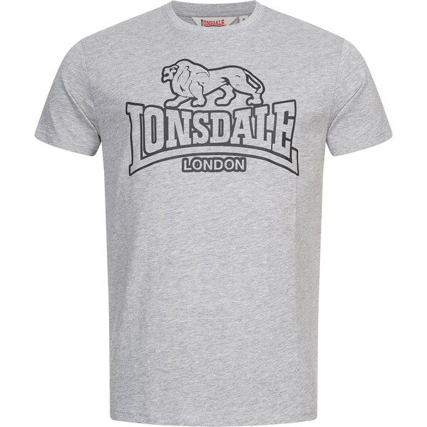 LONSDALE Tričko Allanfearn sivá melírovaná / čierna 66621610