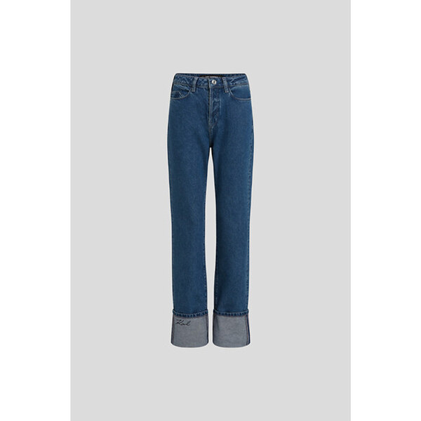 DŽÍNSY KARL LAGERFELD CUFFED STRAIGHT DENIM PANTS 66618932