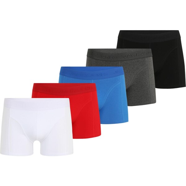 JACK & JONES Boxerky azúrová / sivá melírovaná / červená / čierna / 66622699