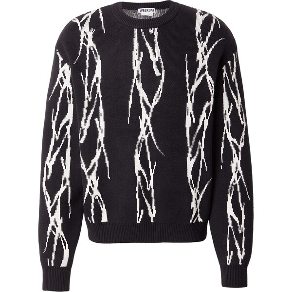 WEEKDAY Sveter Emilio čierna / biela 66622927