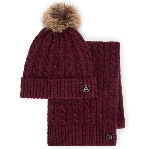 Wittchen Dámsky zimný komplet s brmbolcom – čiapka a šál 66943982