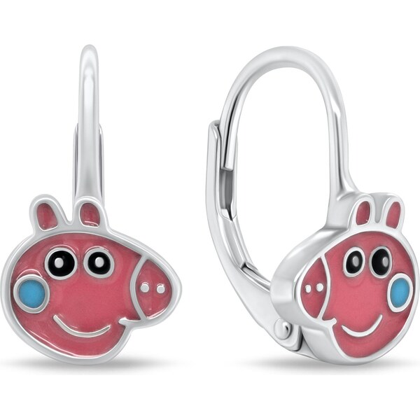 Brilio Silver Strieborné dievčenské náušnice Prasiatko Peppa EA1160W 66631203