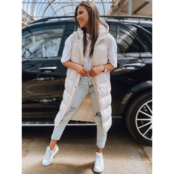 BASIC Smotanová prešívaná dlhá vesta ELLA TY3033 66635015