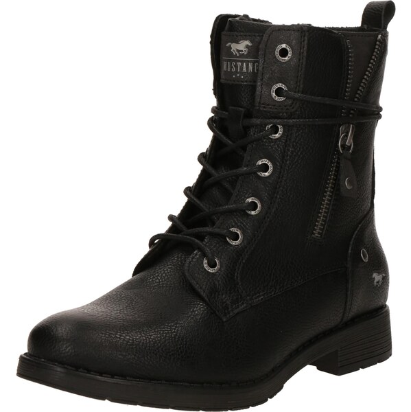 MUSTANG Šnurovacie členkové čižmy čierna 66637615