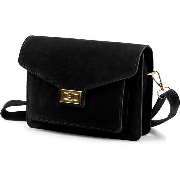 Luka Malá dámska kabelka z brúsenej kože so zlatou prackou – elegantná 66637409