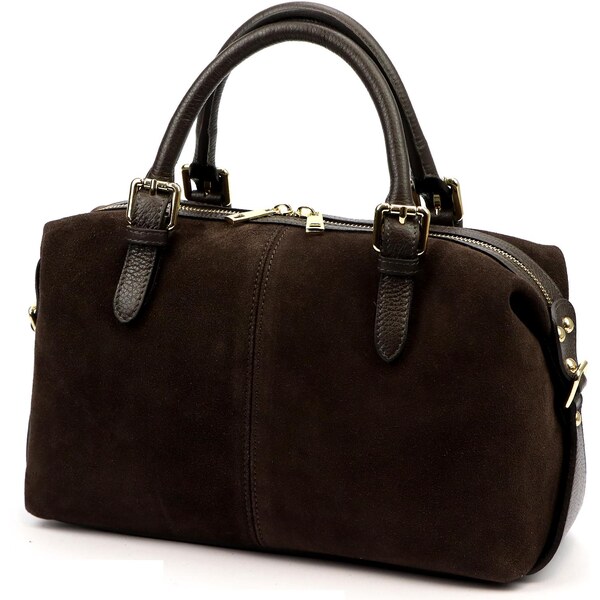 Luka Hnedá dámska kabelka z brúsenej kože – elegantná, priestranná a 66637411