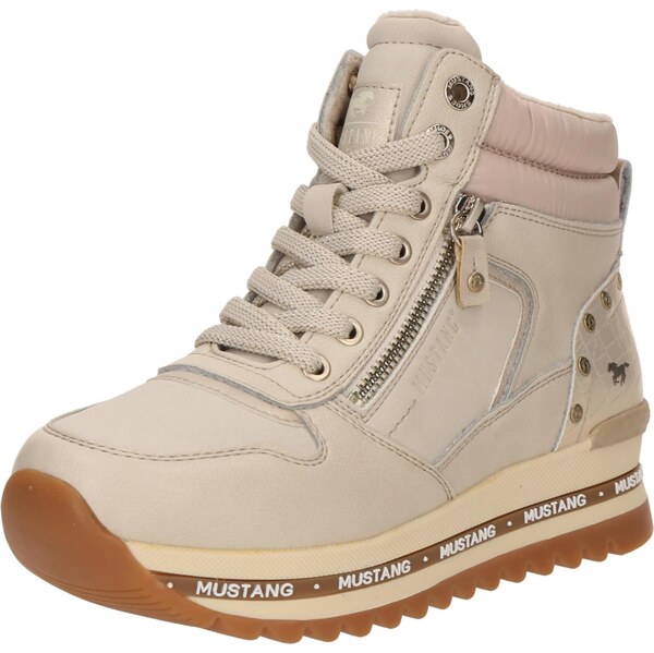 MUSTANG Šnurovacie členkové čižmy svetlobéžová 66637806