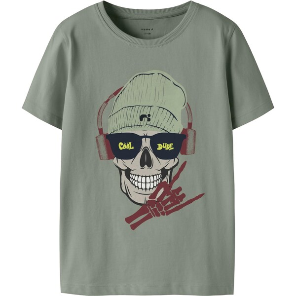 NAME IT Tričko NKMTED sivá / vínovo červená / čierna 66637890