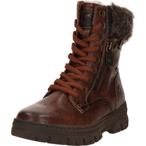 MUSTANG Šnurovacie členkové čižmy hrdzavohnedá 66639393