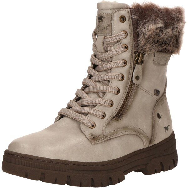 MUSTANG Šnurovacie členkové čižmy šedobiela 66639454