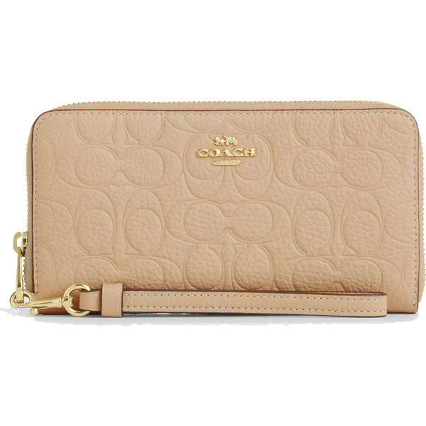COACH Peněženka Long Zip Around Wallet In Signature Leather Gold 66637681