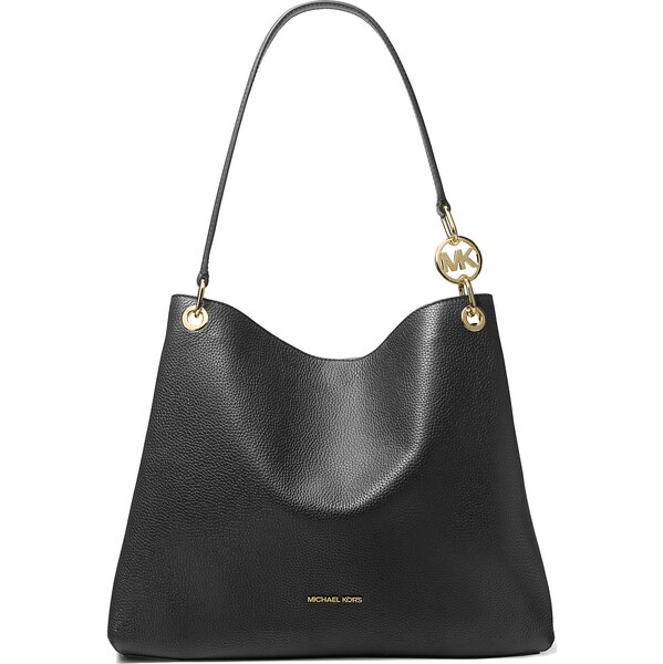 Michael Kors Christina Large Pebbled Leather Shoulder Bag Black 66637683