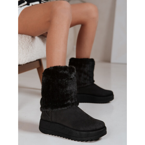 DStreet Čierne snehule s kožušinou 66683219