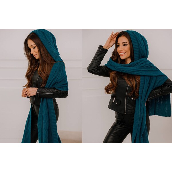 Fashionweek Pletená exkluzívna čepice ala kapuce se šálou 2v1 CLEO 48751450