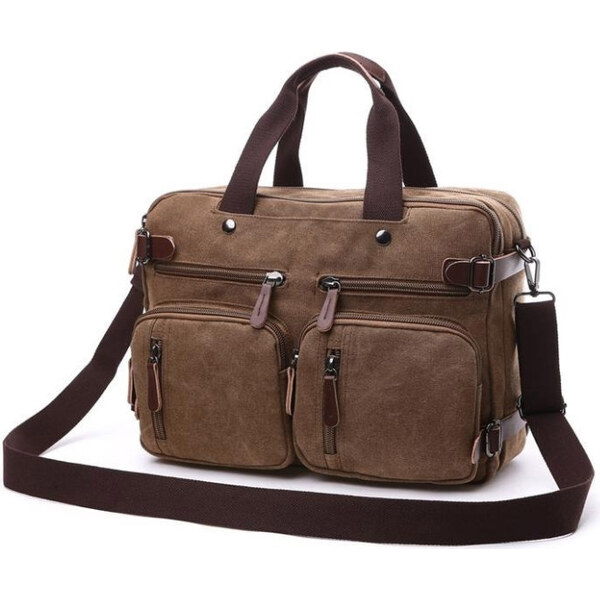 Lifestyle Pánská plátená taška crossbody Savior Hnedá 65222020