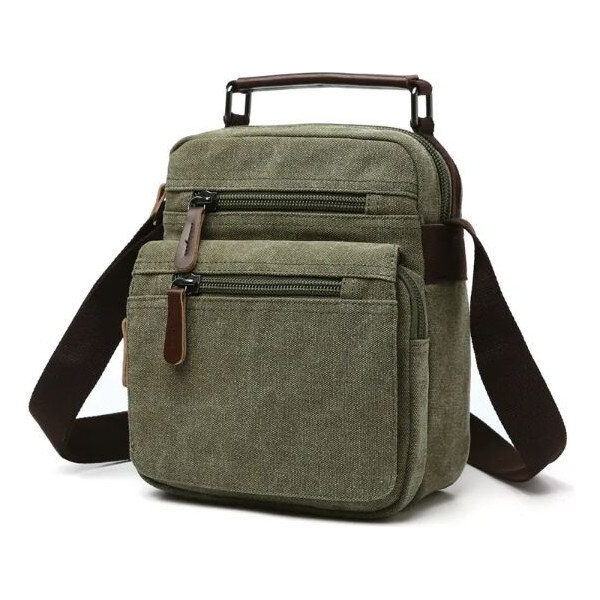 Canvasio pánska plátená taška cez rameno Celso Zelená 65227290