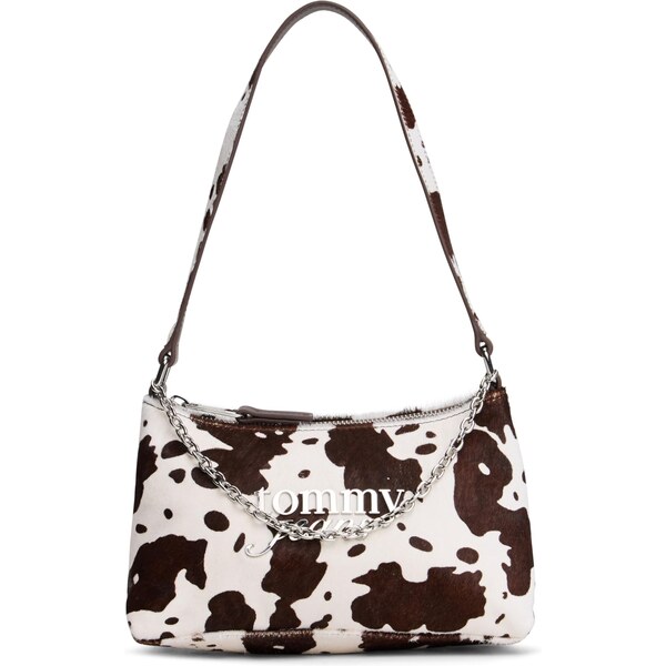 Tommy Jeans Kabelka na rameno tmavohnedá / biela 66647547