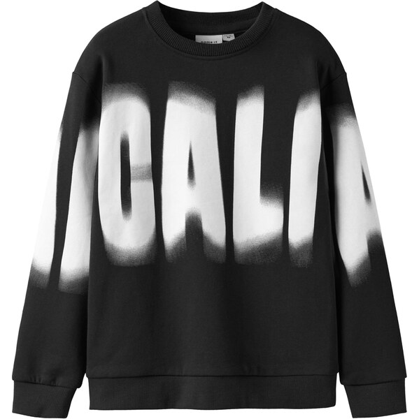 NAME IT Mikina NKMTROY čierna / biela 66647574